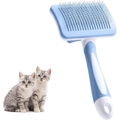 Vinabo Kattenborstel, hondenborstel, lange borstel, zelfreinigende borstel met een knop voor het verzorgen van huisdieren, kattenborstel voor katten en honden met korte, middelgrote en lange haren, Vinabo Kattenborstel, hondenborstel, lange borstel, zelfreinigende borstel met een knop voor het verzorgen van huisdieren, kattenborstel voor katten en honden met korte, middelgrote en lange haren,