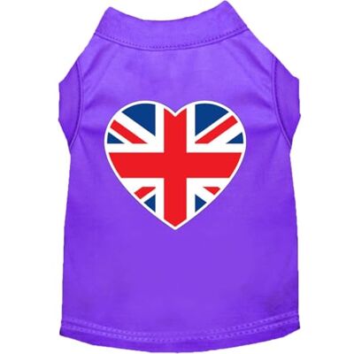Mirage Pet Products Mirage Britse vlag hart zeefdruk hond Shirt, X-Small, paars Mirage Pet Products Mirage Britse vlag hart zeefdruk hond Shirt, X-Small, paars