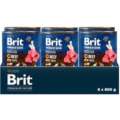 Brit Premium by Nature Rind & Pansen Natvoer voor volwassen honden, volledig voer, 6 x 800 g Brit Premium by Nature Rind & Pansen Natvoer voor volwassen honden, volledig voer, 6 x 800 g