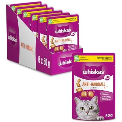 Whiskas Anti-haarbal met kip, 6 x 50 g Whiskas Anti-haarbal met kip, 6 x 50 g