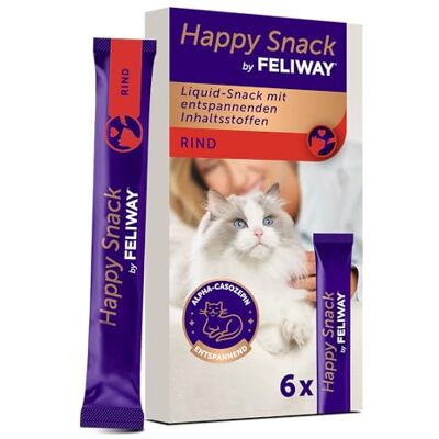 FELIWAY Happy Snack by lekkere en rustgevende lekkernijen voor katten doos met 6 sticks met rundsmaak helpt katten zich rustiger te voelen en ontwikkelt affectieve banden FELIWAY Happy Snack by lekkere en rustgevende lekkernijen voor katten doos met 6 sticks met rundsmaak helpt katten zich rustiger te voelen en ontwikkelt affectieve banden