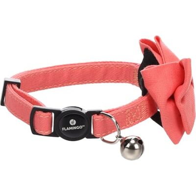 Flamingo Halsband met strik voor katten, zalmroze, afmetingen 20-35 cm x 10 mm x 2 mm, verstelbaar, elegant en comfortabel, ideaal voor Abessijn, Scottish Fold, Bengaals en Siamees Flamingo Halsband met strik voor katten, zalmroze, afmetingen 20-35 cm x 10 mm x 2 mm, verstelbaar, elegant en comfortabel, ideaal voor Abessijn, Scottish Fold, Bengaals en Siamees