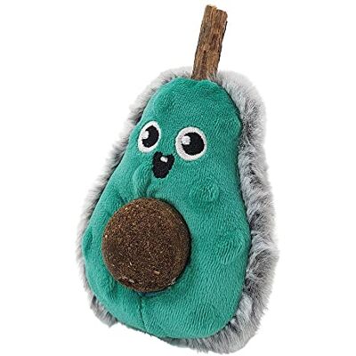 Nobby 62419 Pluche avocado met Matatabi-stick en Catnip-bal, 13 cm, groen Nobby 62419 Pluche avocado met Matatabi-stick en Catnip-bal, 13 cm, groen