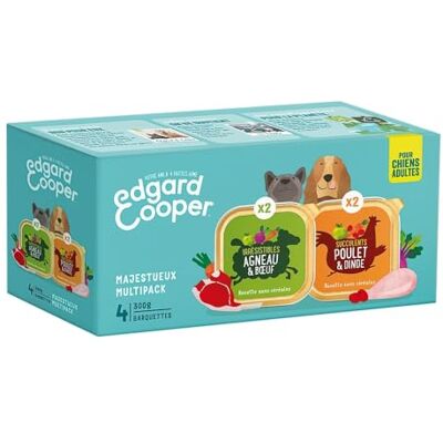 Edgard & Cooper Natvoer voor honden, natvoer zonder granen, (multipack 4 x 300 g kip, lam), vers vlees en eiwitten, hypoallergeen, zonder toegevoegde suiker, voer in doos voor volwassen honden Edgard & Cooper Natvoer voor honden, natvoer zonder granen, (multipack 4 x 300 g kip, lam), vers vlees en eiwitten, hypoallergeen, zonder toegevoegde suiker, voer in doos voor volwassen honden