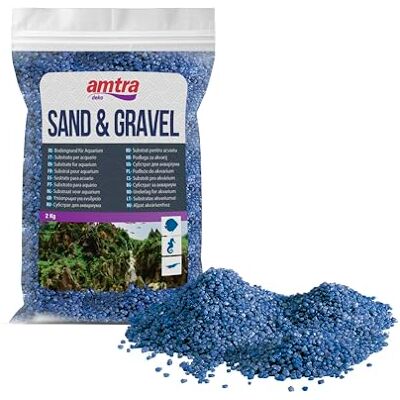 Amtra Croci Blauw Ceramized Quartz fijn kwarts-aquariumzand, voor zoet of zout water, korrel 2-3 mm, hoeveelheid 2 kg Amtra Croci Blauw Ceramized Quartz fijn kwarts-aquariumzand, voor zoet of zout water, korrel 2-3 mm, hoeveelheid 2 kg
