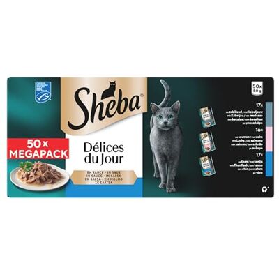 Sheba CATCARE Pouch Wet Fresh & Fine (Fish) Chunks in Gravy Adult 50 x 50 g multipack standaard Sheba CATCARE Pouch Wet Fresh & Fine (Fish) Chunks in Gravy Adult 50 x 50 g multipack standaard