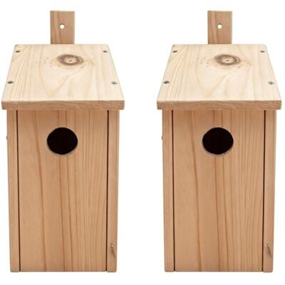 Relaxdays nestkast bouwpakket voor vogels, set 2, 32 mm vlieggat, hout, naturel, 26x12x13,5 cm Relaxdays nestkast bouwpakket voor vogels, set 2, 32 mm vlieggat, hout, naturel, 26x12x13,5 cm