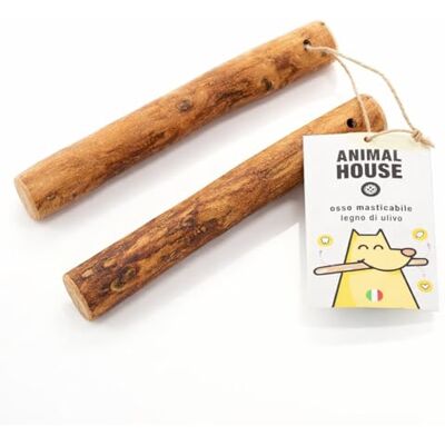 Animal House Olijfhout voor honden, hoogwaardig natuurlijk kauwhout, duurzaam, stressvermindering, mondhygiëne, 2 stuks (15-20 cm, M) Animal House Olijfhout voor honden, hoogwaardig natuurlijk kauwhout, duurzaam, stressvermindering, mondhygiëne, 2 stuks (15-20 cm, M)
