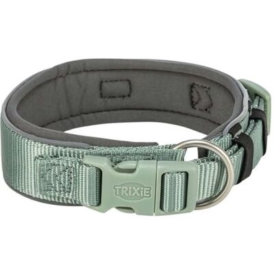 TRIXIE Premium halsband, extra breed, M-L, salie/grafiet TRIXIE Premium halsband, extra breed, M-L, salie/grafiet