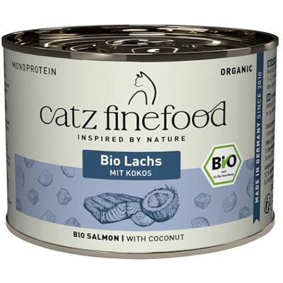 Catz finefood Bio Kattenvoer zalm N° 513 natvoer voor katten 6 x 200 g zonder granen en toegevoegde suiker (1,2 kg) Catz finefood Bio Kattenvoer zalm N° 513 natvoer voor katten 6 x 200 g zonder granen en toegevoegde suiker (1,2 kg)