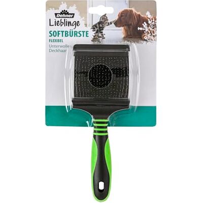 Dehner Honden- en kattenvachtverzorging, flexibele zachte borstel, aan beide zijden bruikbaar, kunststof Dehner Honden- en kattenvachtverzorging, flexibele zachte borstel, aan beide zijden bruikbaar, kunststof