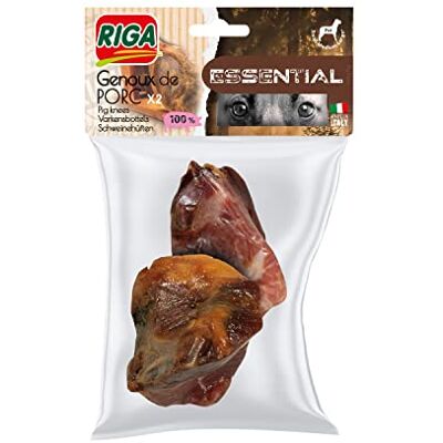 Riga Essential, varkensknie, 2 stuks – lekkernijen voor honden om op te kauwen, 100% natuurlijk, onverwerkt – rijk aan eiwitten Riga Essential, varkensknie, 2 stuks – lekkernijen voor honden om op te kauwen, 100% natuurlijk, onverwerkt – rijk aan eiwitten