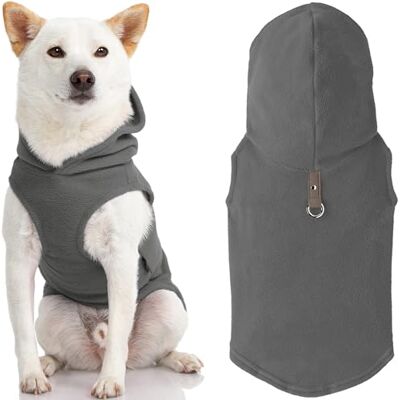 GOOBY Every Day Fleece Koud Weer Hondenvest met Hoodie voor Kleine Honden, X-Small, Grijs GOOBY Every Day Fleece Koud Weer Hondenvest met Hoodie voor Kleine Honden, X-Small, Grijs