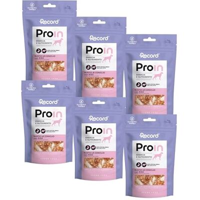 Record Natuurlijke monoproteïne-snack voor honden met konijnen, 6 x 75 g Rustici van rijst, grain-vrij, hyperverteerbaar, geen granen en suiker, ondersteunt voeding en energie Record Natuurlijke monoproteïne-snack voor honden met konijnen, 6 x 75 g Rustici van rijst, grain-vrij, hyperverteerbaar, geen granen en suiker, ondersteunt voeding en energie