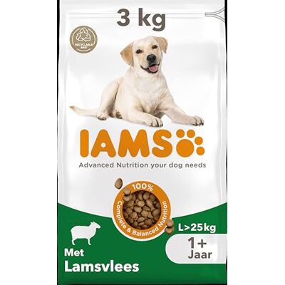 IAMS drooghondenvoer met lam droogvoer voor volwassen honden vanaf 1 jaar, geschikt voor grote honden, 3 kg IAMS drooghondenvoer met lam droogvoer voor volwassen honden vanaf 1 jaar, geschikt voor grote honden, 3 kg