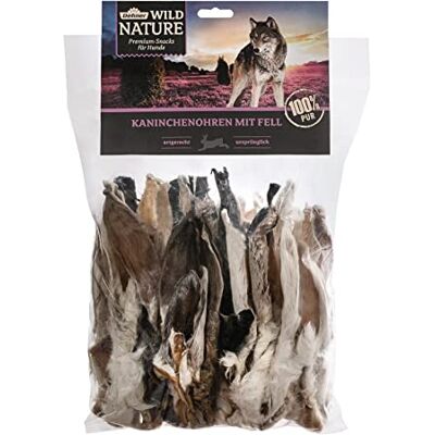 Dehner Wild Nature Hondensnack, premium hondensnack, glutenvrij/suikervrij, kauwsnack voor voedingsgevoelige honden, konijnenoren met vacht, 500 g Dehner Wild Nature Hondensnack, premium hondensnack, glutenvrij/suikervrij, kauwsnack voor voedingsgevoelige honden, konijnenoren met vacht, 500 g