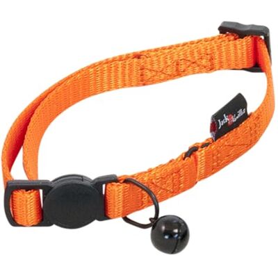 JACK AND VANILLA , Verstelbare halsband voor kittens, nylon, oranje, comfortabel en duurzaam, met veiligheidsgesp, maat 10 mm, lengte 17-24 cm, kleur: fel oranje, model nylon JACK AND VANILLA , Verstelbare halsband voor kittens, nylon, oranje, comfortabel en duurzaam, met veiligheidsgesp, maat 10 mm, lengte 17-24 cm, kleur: fel oranje, model nylon