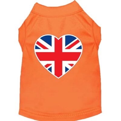 Mirage Pet Products Mirage Britse vlag hart zeefdruk hond shirt, XXX-Large, oranje Mirage Pet Products Mirage Britse vlag hart zeefdruk hond shirt, XXX-Large, oranje