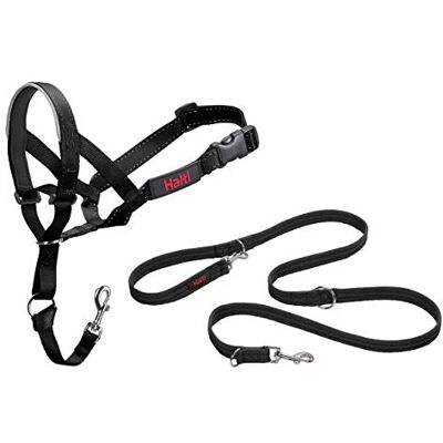 Halti Halster maat 3, zwart & Trainingsriem Maat Large, Zwart Combinatiepakket Stop uw hond trekken aan de riem. Verstelbaar, lichtgewicht met gewatteerde neusband. Geschikt voor middelgrote Halti Halster maat 3, zwart & Trainingsriem Maat Large, Zwart Combinatiepakket Stop uw hond trekken aan de riem. Verstelbaar, lichtgewicht met gewatteerde neusband. Geschikt voor middelgrote