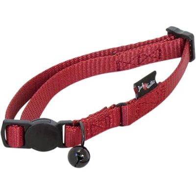 JACK AND VANILLA , Kattenhalsband van duurzaam nylon, verstelbaar van 17 tot 24 cm, kleur felrood, licht en comfortabel, met veiligheidsgesp, 10 mm, rood, model nylon JACK AND VANILLA , Kattenhalsband van duurzaam nylon, verstelbaar van 17 tot 24 cm, kleur felrood, licht en comfortabel, met veiligheidsgesp, 10 mm, rood, model nylon
