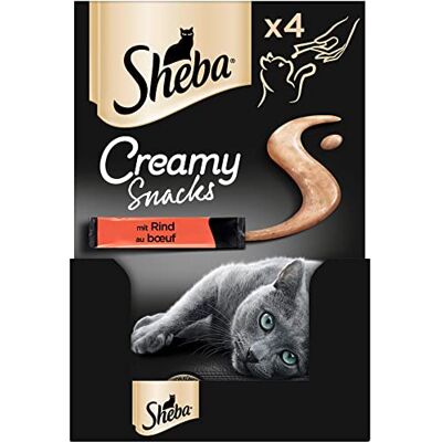 Sheba Zak Creamy Snacks Met Rundvlees 11 X 4 X 12G Sheba Zak Creamy Snacks Met Rundvlees 11 X 4 X 12G