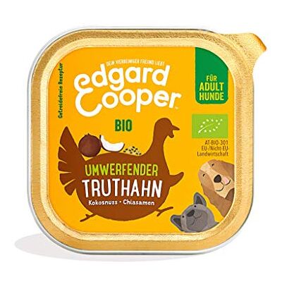 Edgard & Cooper Natvoer voor honden, kalkoen, 100 g x 17 cm, graanvrij, natuurlijke ingrediënten en vers vlees, vol essentiële aminozuren Edgard & Cooper Natvoer voor honden, kalkoen, 100 g x 17 cm, graanvrij, natuurlijke ingrediënten en vers vlees, vol essentiële aminozuren