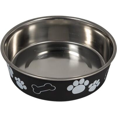 JACK AND VANILLA , Voerbak van roestvrij staal, antislip, voor dieren, elegant en praktisch design, inhoud 750 ml, Ø 17 cm, zwart, voor alle rassen, model Bon Appetit JACK AND VANILLA , Voerbak van roestvrij staal, antislip, voor dieren, elegant en praktisch design, inhoud 750 ml, Ø 17 cm, zwart, voor alle rassen, model Bon Appetit