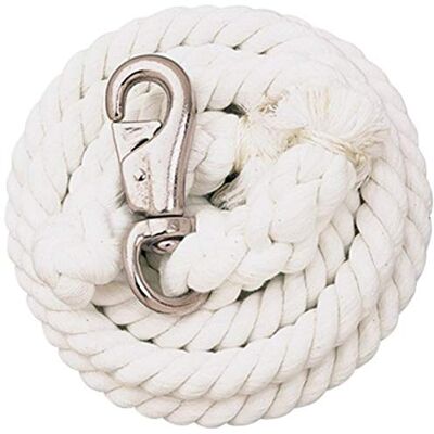 Weaver Equine Weaver Leather Cotton Lead Rope, White, 10' Weaver Equine Weaver Leather Cotton Lead Rope, White, 10'