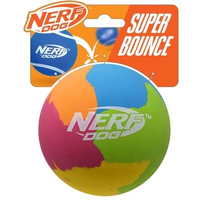 Nerf Dog Nerf Hond Super Bounce rubberen bal, 9,5 cm hoge zichtbaarheid duurzaam speelgoed voor honden, roze/blauw/groen/oranje/geel Nerf Dog Nerf Hond Super Bounce rubberen bal, 9,5 cm hoge zichtbaarheid duurzaam speelgoed voor honden, roze/blauw/groen/oranje/geel