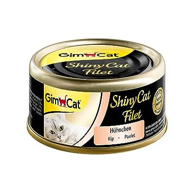 GimCat ShinyCat Filet kip Kattenvoer met malse filet zonder toegevoegde suikers, voor volwassen katten 24 blikjes (24 x 70 g) GimCat ShinyCat Filet kip Kattenvoer met malse filet zonder toegevoegde suikers, voor volwassen katten 24 blikjes (24 x 70 g)