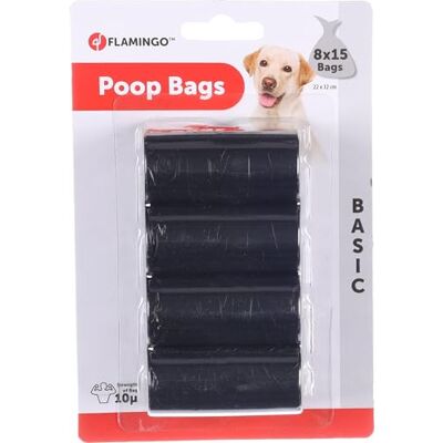 Flamingo Premium Aloys Poepzakken, zwart, 120 stuks Flamingo Premium Aloys Poepzakken, zwart, 120 stuks