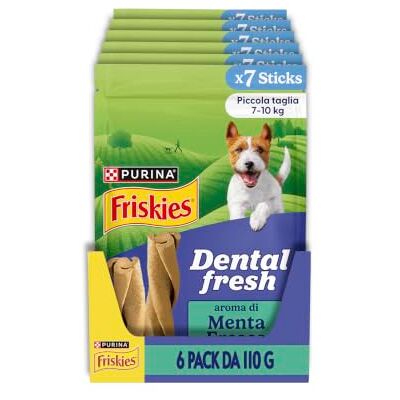 Friskies Purina Dental Fresh, tandsnack, slechte adem voor kleine honden, 6 zakjes à 110 g Friskies Purina Dental Fresh, tandsnack, slechte adem voor kleine honden, 6 zakjes à 110 g