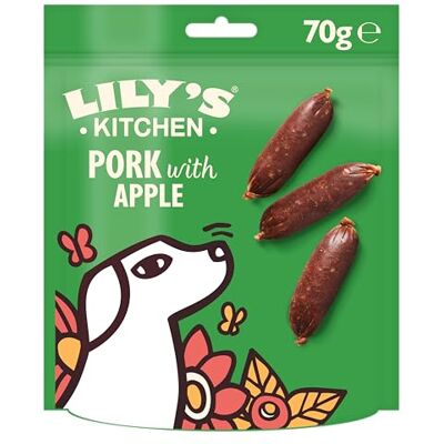 Lily's Kitchen Honden Snack Volwassenen Knackende Varkens & Appel Worstjes Lily's Kitchen Honden Snack Volwassenen Knackende Varkens & Appel Worstjes