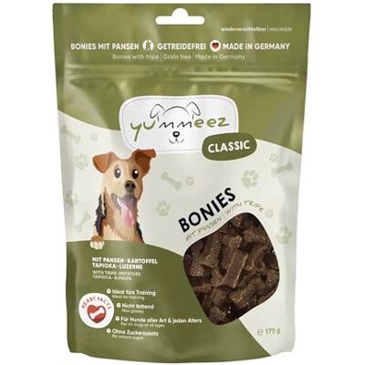 Yummeez Pansen Traktaties hondensnoepjes als kleine enkeltje graanvrij met een hoog vleesgehalte perfecte traktatie voor training of beloning (1 x 175 g) Yummeez Pansen Traktaties hondensnoepjes als kleine enkeltje graanvrij met een hoog vleesgehalte perfecte traktatie voor training of beloning (1 x 175 g)