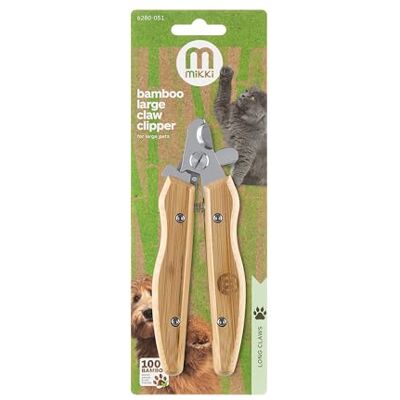 Mikki , bamboe klauwschaar voor honden & katten, met veiligheidsstop om het risico op overknippen te verminderen, microvertanding voor een schone snit, groot Mikki , bamboe klauwschaar voor honden & katten, met veiligheidsstop om het risico op overknippen te verminderen, microvertanding voor een schone snit, groot