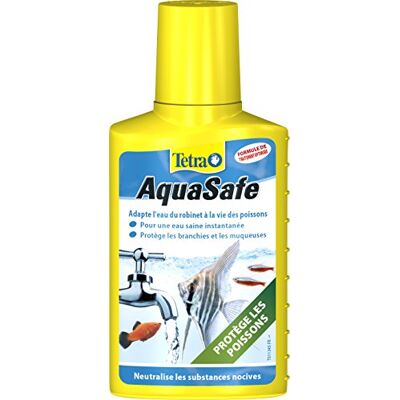 Tetra Aquasafe Waterzuiveraar voor tropische vissen, 100 ml Snelle waterzuivering, werkt in 5 minuten, anti-chloor, zoet- en zeewater Tetra Aquasafe Waterzuiveraar voor tropische vissen, 100 ml Snelle waterzuivering, werkt in 5 minuten, anti-chloor, zoet- en zeewater