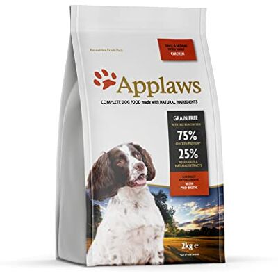 Applaws Natuurlijk, compleet droogvoer voor honden, kip voor volwassenen, kleine/middelgroot ras, 2 kg Applaws Natuurlijk, compleet droogvoer voor honden, kip voor volwassenen, kleine/middelgroot ras, 2 kg