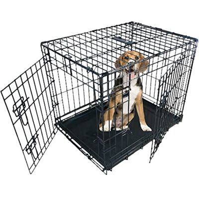 Ellie-Bo 24" Opvouwbare hondenkooi met Tug-Resistente Metalen Plaat - Hondenkooi Ellie-Bo 24" Opvouwbare hondenkooi met Tug-Resistente Metalen Plaat - Hondenkooi