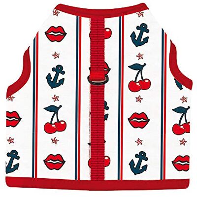 Croci Hondenharnas - Slot Print Wit / Rood - Comfort Fit Zomerstijl Croci Hondenharnas - Slot Print Wit / Rood - Comfort Fit Zomerstijl