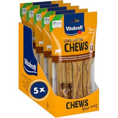 Vitakraft Chews Kauwbot, Hondenkluiven, Kauwbot van runderhuid, Om je bezig te houden (5x 360g) Vitakraft Chews Kauwbot, Hondenkluiven, Kauwbot van runderhuid, Om je bezig te houden (5x 360g)