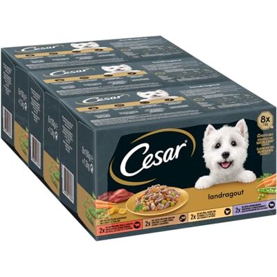 Cesar hondenvoer natvoer landelijke keuken variatie in saus 24 bakjes (3 x 8 x 150 g) Cesar hondenvoer natvoer landelijke keuken variatie in saus 24 bakjes (3 x 8 x 150 g)