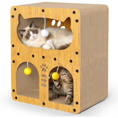 Gimars Kattenkrabber met Dubbele Laag, Grote Kartonnen Krabplank 51 x 43 x 28,5 cm, Stevig Katten Krabmeubel en Krabbed om te Krabben, Verstoppen en Rusten, Belastbaar tot 20 kg Gimars Kattenkrabber met Dubbele Laag, Grote Kartonnen Krabplank 51 x 43 x 28,5 cm, Stevig Katten Krabmeubel en Krabbed om te Krabben, Verstoppen en Rusten, Belastbaar tot 20 kg