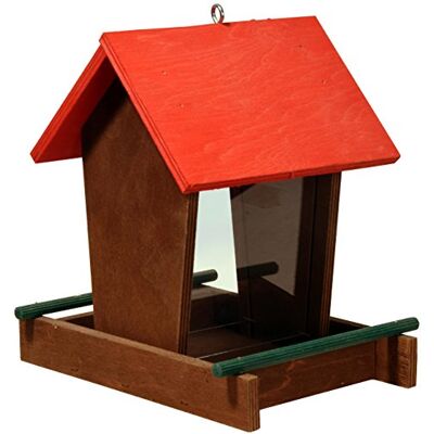 dobar ® 91108FSCe Houten vogelvoederhuisje, hangend houten vogelvoederdispenser met voedersilo vogelhuis klein om op te hangen vogelvoederhuis voor het hele jaar door voeding 16 x 21 x 20 cm - dobar ® 91108FSCe Houten vogelvoederhuisje, hangend houten vogelvoederdispenser met voedersilo vogelhuis klein om op te hangen vogelvoederhuis voor het hele jaar door voeding 16 x 21 x 20 cm -