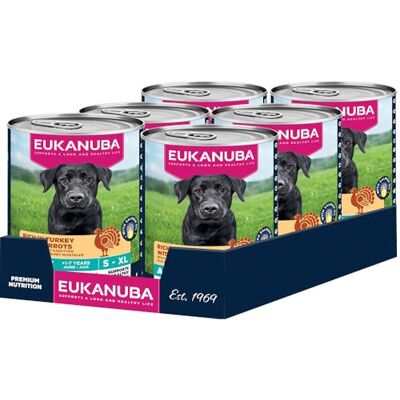 Eukanuba Hondenvoer Nat met kalkoen en wortel, granenvrij premium natvoer voor volwassen honden, 6 x 400 g blikken Premium natvoer graanvrij natvoer Eukanuba Hondenvoer Nat met kalkoen en wortel, granenvrij premium natvoer voor volwassen honden, 6 x 400 g blikken Premium natvoer graanvrij natvoer