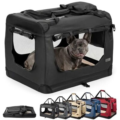lionto Opvouwbare Hondentransportbox voor Reizen & Auto, 70x52x50 cm, Stevige Draagbox met Handvaten & Deken, tot 15 kg, Duurzame Stoffen Hondenbox, Klein & Groot, Zwart Stabiele stoffen hondendraagtas met mesh ramen, handgrepen, zachte deken en zakken lionto Opvouwbare Hondentransportbox voor Reizen & Auto, 70x52x50 cm, Stevige Draagbox met Handvaten & Deken, tot 15 kg, Duurzame Stoffen Hondenbox, Klein & Groot, Zwart Stabiele stoffen hondendraagtas met mesh ramen, handgrepen, zachte deken en zakken