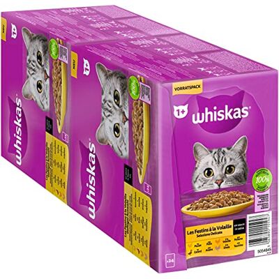 Whiskas Natvoer - Gevogelte Selectie, 2x24x85 g Whiskas Natvoer - Gevogelte Selectie, 2x24x85 g