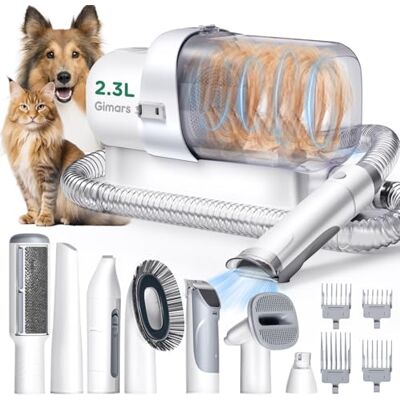 Gimars Dierenstofzuiger met borstel, ultralichte huisdierverzorgingsset met 12.000 Pa super zuigkracht, tondeuse voor huisdieren met 7 verzorgingstools, capaciteit van 2,3 liter, Gimars Dierenstofzuiger met borstel, ultralichte huisdierverzorgingsset met 12.000 Pa super zuigkracht, tondeuse voor huisdieren met 7 verzorgingstools, capaciteit van 2,3 liter,