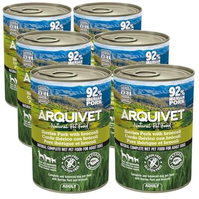 Arquivet paté van varkensvlees en broccoli 6 x 400 g pasteitblikjes voor honden alle rassen natuurlijk nat voer Arquivet paté van varkensvlees en broccoli 6 x 400 g pasteitblikjes voor honden alle rassen natuurlijk nat voer