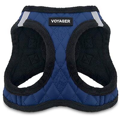 Best Pet Supplies Voyager Instapharnas van pluche, zacht pluche, instaptuigje voor kleine en middelgrote honden van harnas (koningsblauw kunstleer), S (Borst: 36,8-40,6 cm) Best Pet Supplies Voyager Instapharnas van pluche, zacht pluche, instaptuigje voor kleine en middelgrote honden van harnas (koningsblauw kunstleer), S (Borst: 36,8-40,6 cm)