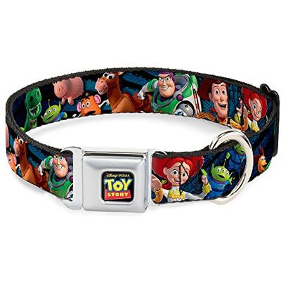 Buckle-Down Dog Collar Seatbelt Gesp Toy Story Characters Running Denim Rays 16 tot 23 inch 1,5 inch breed Buckle-Down Dog Collar Seatbelt Gesp Toy Story Characters Running Denim Rays 16 tot 23 inch 1,5 inch breed